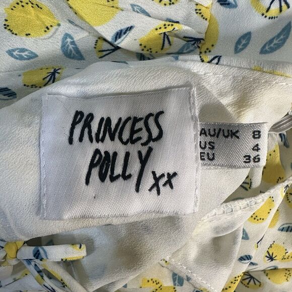 Princess Polly Kasey Lemon Fruit Mini Dress Womens US Size 4 In Yellow Multi - Picture 15 of 16